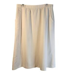 Panther Ivory A-Line Skirt, Size 15/16 – Classic Capsule Wardrobe Style [0108]
